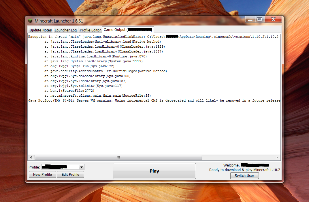 Minecraft Launcher Problem.PNG